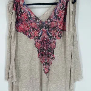 Free People Moon Dance Tee Floral Boho Swing thumbnail 2