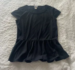 Black Peplum Top Size M thumbnail 1