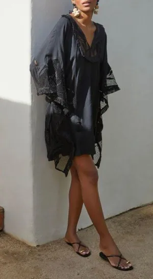 Embroidered Kimono Style Dress/ Cover-Up, Size XS/S thumbnail 1