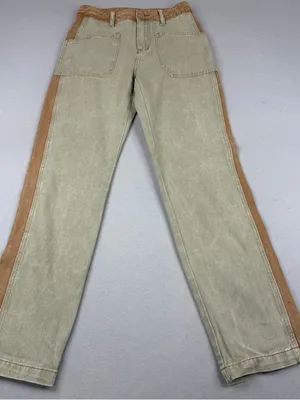 Everyday Chic Take The Streets Pants XS Olive Taupe Colorblock Utility NWT thumbnail 1