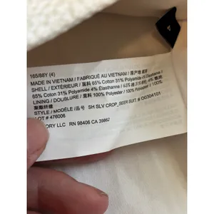 Theory Short Sleeve‎ Cropped Jacket 4 White Seersucker Button Up O0304101 thumbnail 8