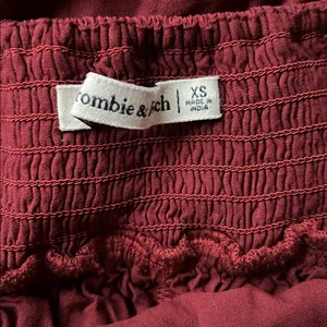 Abercrombie & Fitch Burgundy Long Sleeve MIDI Dress thumbnail 4
