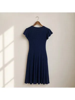 Anthropologie Sparrow Sweater Dress S Blue Knit Angora Blend Midi Boho thumbnail 2