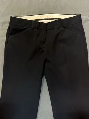 Theory Women's Black Cotton Blend Slim Straight Dress Pants Size 8 thumbnail 3