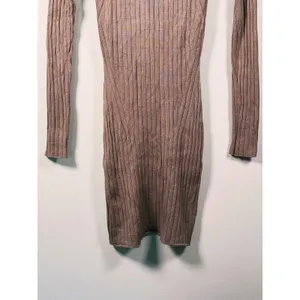 Abercrombie Mock Neck Knit Midi Sweater Dress Small Brown Fall Old Money Minimal thumbnail 8