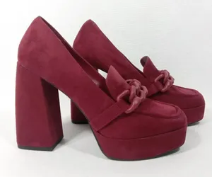 Open Edit in Red Cranberry Slip on Platform Pump Shoes(Size 9.5M) thumbnail 1