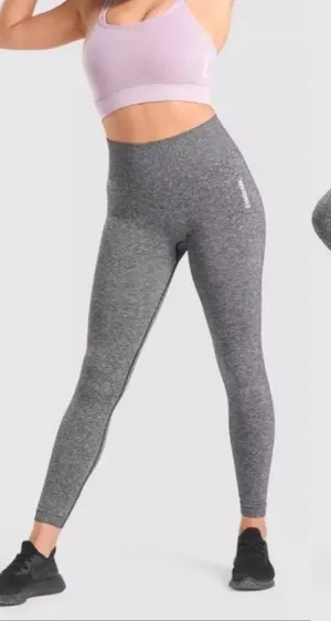 Gymshark Gymshark Adapt Marl Seamless Leggings Grey thumbnail 1