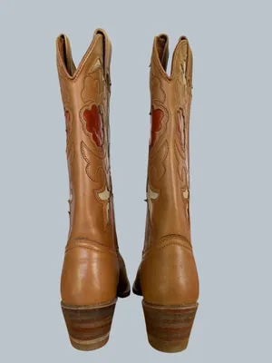 Texas Vintage Women's Mid Calf Western Cowgirl Boot Size 5.5 #267024 thumbnail 7
