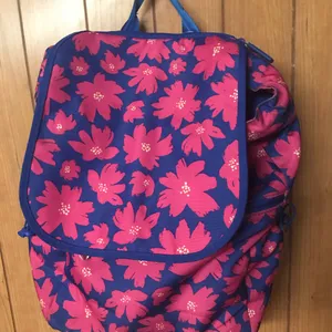 Floral Pink and Blue Backpack Verabradley thumbnail 1