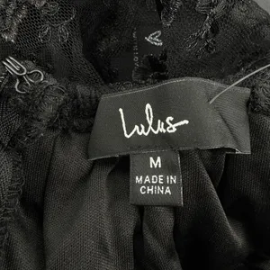 NWT Lulus Pursuing‎ Elegance Black Floral Embroidered Lace-Up Maxi Dress Medium thumbnail 7