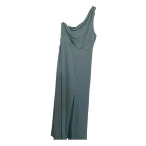 Birdy Grey Kira Crepe One‎ Shoulder See Glass Green Side Slit Maxi Dress thumbnail 3