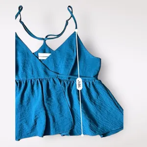 Urban Outfitters Green‎ wrap ruffled Peplum tank top blouse Size L thumbnail 5