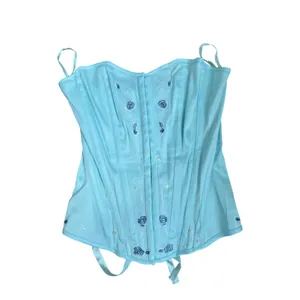 Vintage Y2K Charlotte Russe Blue Embroidered Corset Bustier Size L‎ thumbnail 3
