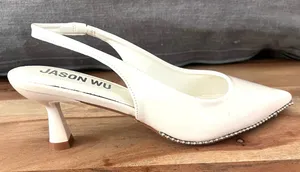 NWOT 9 Jason Wu slingback kitten heels featuring a pointed toe off white cream thumbnail 1