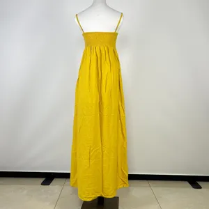 NWT Farm Rio Linen Blend Yellow Sleeveless Maxi Dress Size XS thumbnail 9