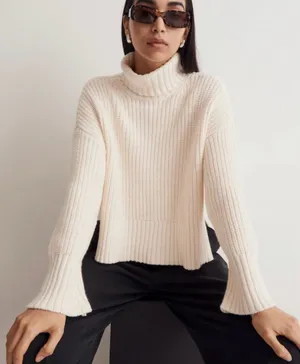 Madewell Turtleneck Sweater Knit - Cream, Medium thumbnail 1