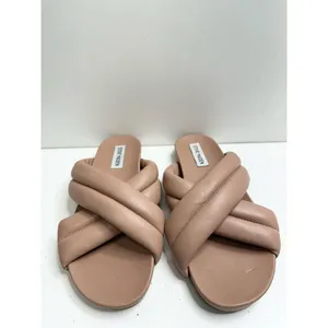 Steve Madden Sandals Womens Size 9 Nude Open Toe Crisscross Slip On‎ Slides thumbnail 3