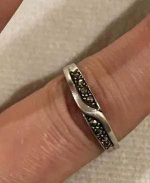 Ring band 925 sterling silver unique cute size 8 thumbnail 1