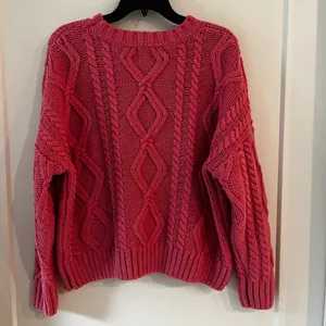 Princess Polly Anaya Oversized Pink Cable Knit Sweater M/L thumbnail 6