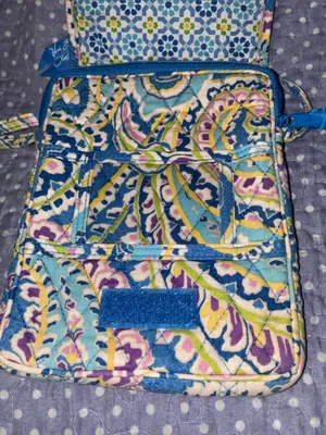 Vera Bradley Capri Blue Paisley Quilted Crossbody Bag Purse Blue, Green, Purple thumbnail 5
