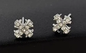 6mm CZ Cross Stud Earrings for Men Women Streetwear Punk Hip Hop Unisex Style thumbnail 1