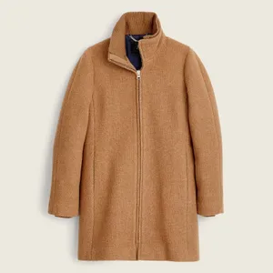 J. Crew Lodge Full-ZIp Coat in Camel Italian‎ Stadium-cloth Wool Size 00 thumbnail 3