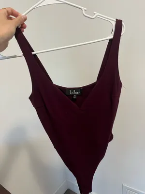 Lulus maroon body suit thumbnail 2