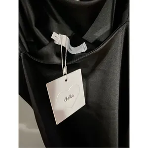 Adika Willow Satin Black Ruched Dress Size Large thumbnail 8