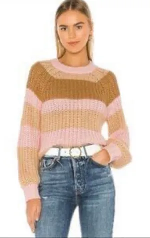 Finders Keepers Womens Mariposa Crew Neck Knit Pullover Sweater Multicolor Large thumbnail 1