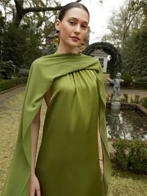 NWT Few Moda Alessia Dress size Large L Clover Green maxi halter o.p.t thumbnail 4