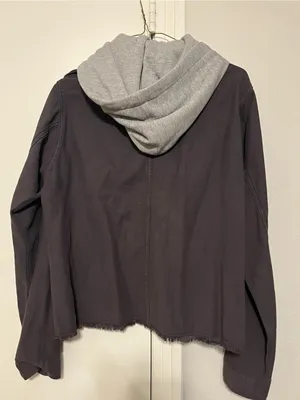 Free People Women’s Weekend Wonderer Gray Hoodie Jacket Size S Oversized thumbnail 3