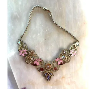 Disney Rapunzel Vintage-Inspired set of 2 missing beads - Golden Floral Necklace thumbnail 2
