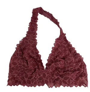 PINK Victoria's Secret L Large‎ Bra Lace Bralette Halter Wireless Mauve Pink thumbnail 1