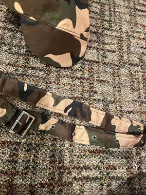 Costume Culture Camouflage Military Surplus Hat and Belt Set Militaria Theme thumbnail 2