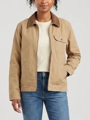 Levi's Canvas Utility Barn Chore Coat Jacket Cotton Tan Corduroy Collar Medium thumbnail 1