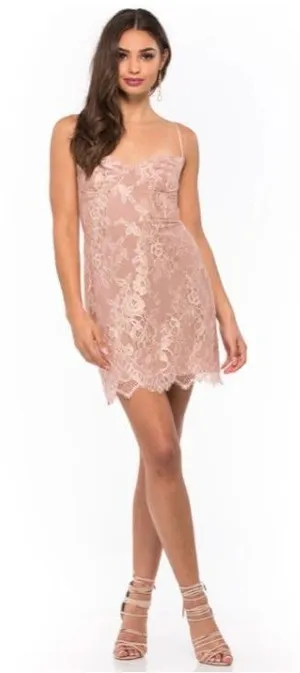 For Love & Lemons NWT Bumble Bustier Dress in Rose Gold Sz Small thumbnail 1