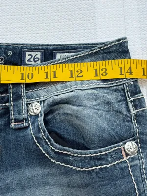 Miss Me Signature Boot Jeans Women’s 26 Blue Stretch Embellished Y2K 29 Inseam thumbnail 8