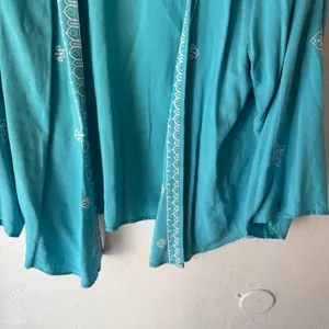 Ariat Misty Kimono Maui Blue‎ Open Front Embroidered Cardigan S/P NWT thumbnail 3