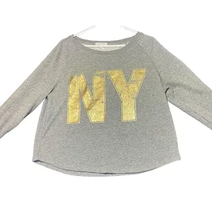 Aeropostale Womens Size XL NY Crewneck Sweatshirt‎ Grey Distressed Graphic Y2K thumbnail 2