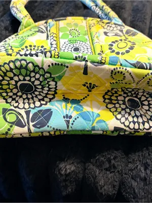 Vera Bradley Quilted Floral Dome Tote Bag in Yellow, Blue & Green thumbnail 5