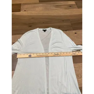 Ann Taylor Factory Wrap Top Size M Light Blue Semi‑Sheer Lightweight Layer thumbnail 5