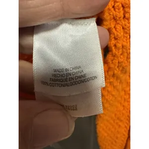 Vintage Liz Claiborne Vibrant Orange Cable Knit Button Front 90s Y2K SZ M Retro thumbnail 6