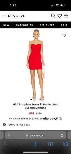 Revolve Strapless Red Dress thumbnail 5