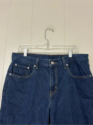 Levi’s Low Pro Pinstripe Jeans Dark Wash Straight Leg Low Rise Size 31 thumbnail 3