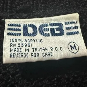 DEB Vintage 90s Retro Neon Fair Isle Mock‎ Neck Sweater Black Knit thumbnail 4
