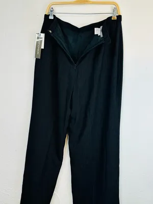 Maggy London Black Pinstripe Wide-Leg Pants thumbnail 8