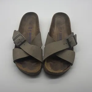 Birkenstock Siena Oiled Leather Sandals Tobacco Brown Cross Strap Slide 39 L8 M6 thumbnail 7