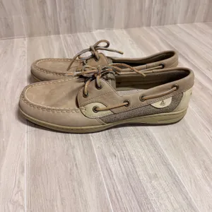 Sperry Top-Sider Womens 9.5M Tan Leather Mesh Boat Shoes Loafers 9276619 thumbnail 2