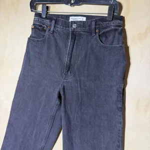 Abercrombie & Fitch 90s Straight Jeans Womens 27 4 Black Ultra High Rise Denim thumbnail 2