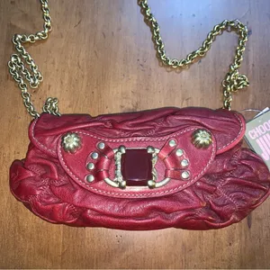 Retro Juicy Couture Dark Red Patent Leather Juicy Couture Long Chain Purse NWT thumbnail 2